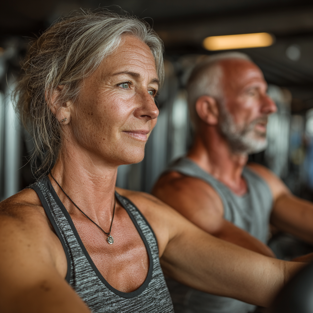 Група літніх людей на тренуванні